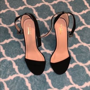 Black sandal high heels